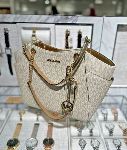 Michael Kors Large Handbag Purse Shoulder Chain Tote Bag(Pale Gold) Satchel MK