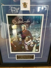 New York Giants Bill Parcells sign frame photo coa