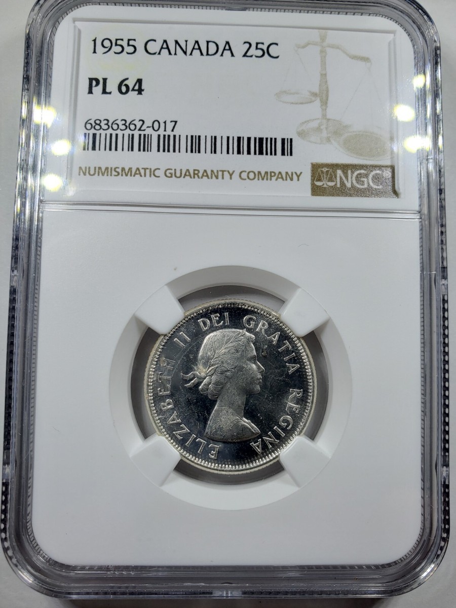 1955 Canada 25 cents Elk Silver Coin NGC PL 64 #2 | eBay