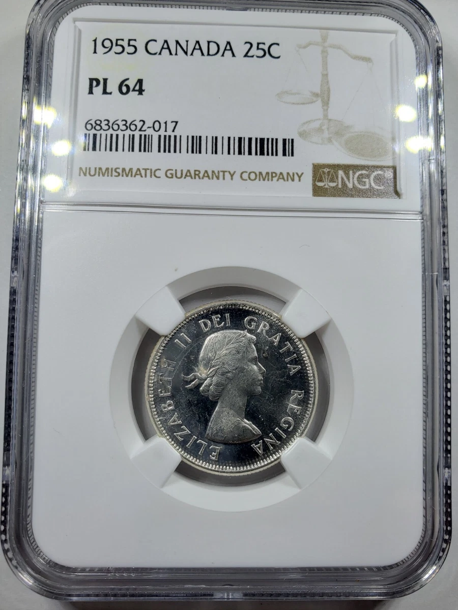 1955 Canada 25 cents Elk Silver Coin NGC PL 64 #2 | eBay