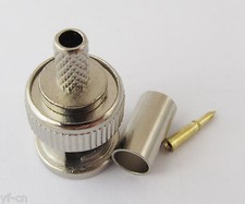 10set Nickel Plated BNC Male Crimp RF Connector Plug for RG58 LMR195 RG142 Cable