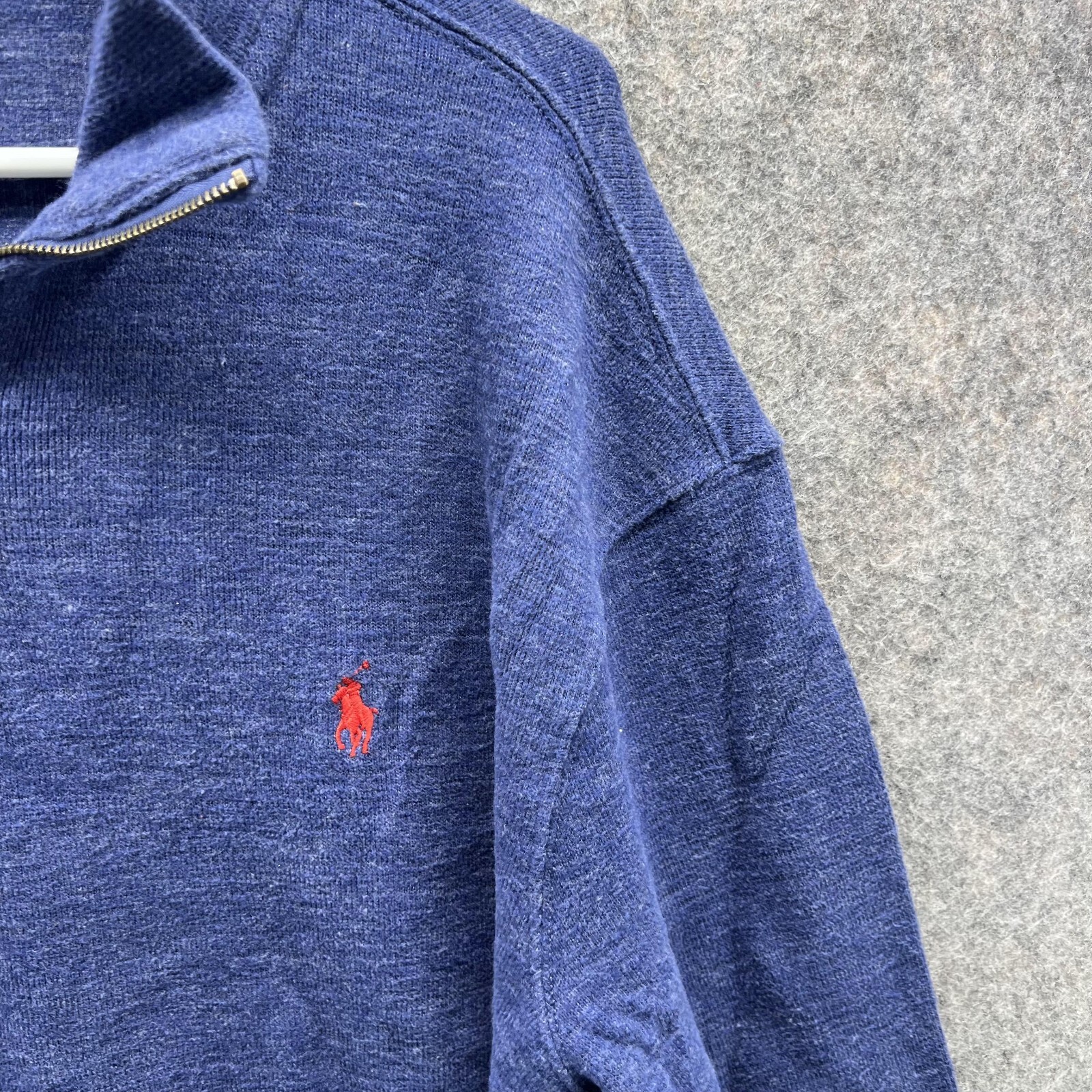 Polo Ralph Lauren Maglione Uomo XXL Felpa Blu Erica Pullover 1 4 Cerniera Pony
