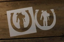 L748F Cowboy Horseshoe Mylar Stencil Art Paint Scrapbook Made in USA*_*