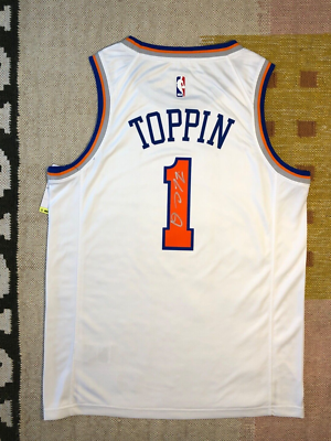 Obi Toppin Signed Autograph New York Knicks NBA Jersey USA