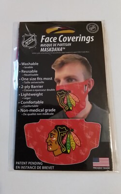 New Chicago Blackhawks Face Mask Face Covering Maskdana NHL USA Made