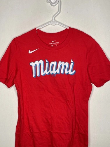 Nike Miami Marlins Shirt Boys Sizes Brian Anderson Red Baseball - Picture 3 of 4