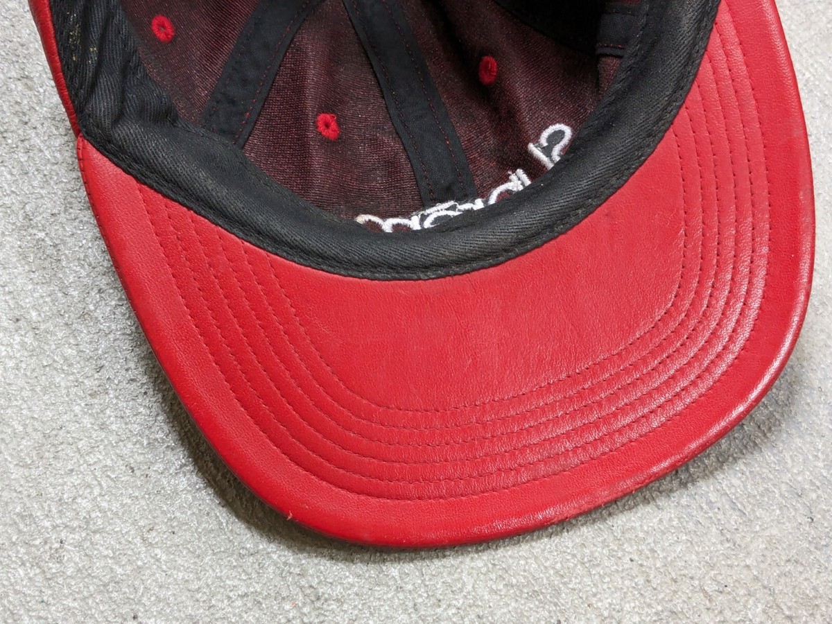 supremeキャップMade in USA Supreme Classic 6-Panel Red Leather Cap Hat Adjustable FW16
