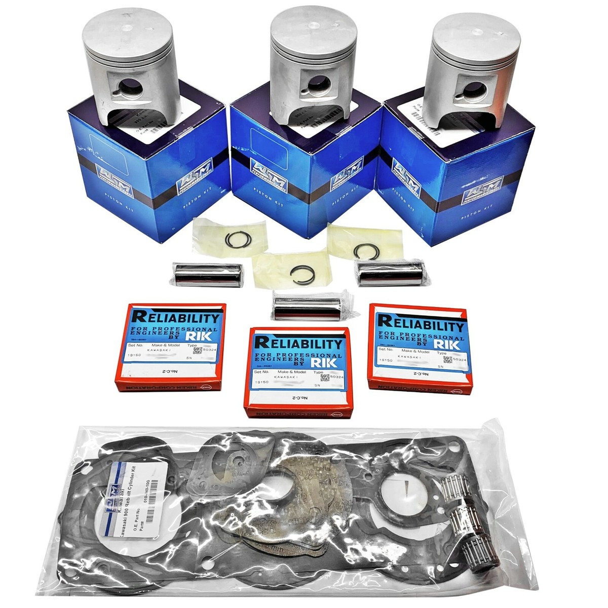 NEW KAWASAKI 900 74mm OVER BORE WSM TOP END REBUILD KIT 1995