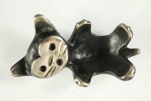 Walter Bosse liegende Katze Messing Figur Herta Baller Wien Vintage 50er Jahre - Bild 3 von 6