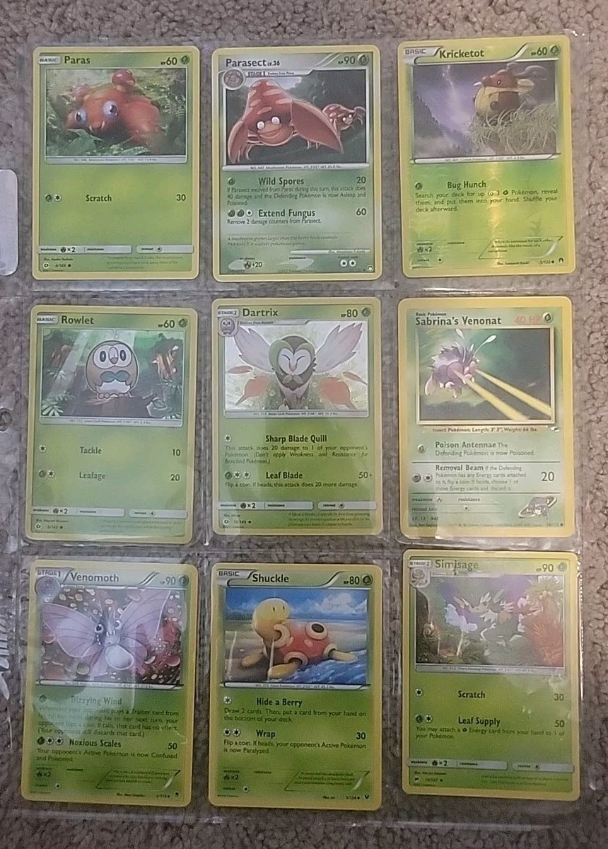 all grass type pokemon cards 3D High Detail GRASS Type Pokmon Cards