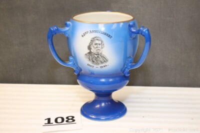 Antique 3-Handled Masonic Mug, 43RD ANNIVERSARY OF VAUX LODGE NO;393 ,FROM 1910