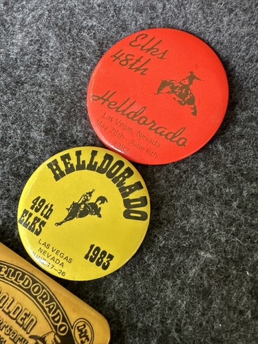 ELKS Helldorado 1982-84 Las Vegas Nevada Rodeo Bucking Bronco Pin Pinback Button - Picture 13 of 21