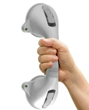 AmeriLuck AquaChase 12-in Suction Shower / Bath Grab Bar with Indicators, Silver