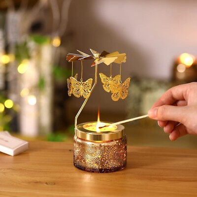 Butterfly Candle Gifts for Women, Heated Spinning Butterfly Candle