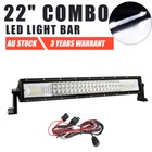LED Light Bar 22 inch Tri-row Spot Flood Combo Work Driving Offroad Truck 4WD 20