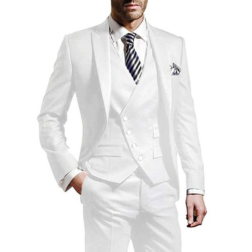 Hombres Vestido Formal de Un Botón 3 Piezas Novio Trajes de Boda Abrigo Chaleco Pantalones Traje de Cena - Imagen 8 de 28