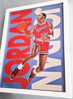 Jumpman (Dunk Contest) NBA Air Jordan Kunstdrucke Größe A3 (Rahmen nicht enthalten)