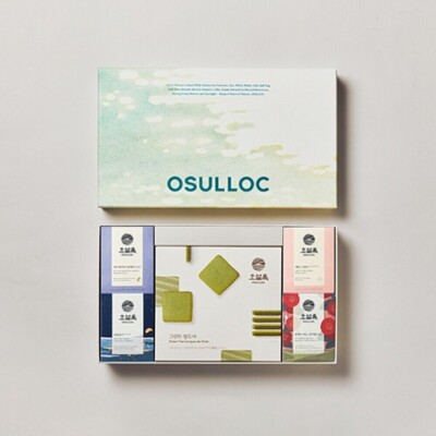Osulloc Golden Wave Tea Course 4 Flavors x 3 Tea Bags Green Tea Cookie SET