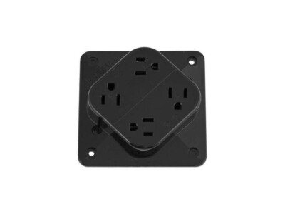 Hubbell Hbl415bk Receptacle, 15 A Amps, 125V Ac, Surface Mount, Quad Outlet,