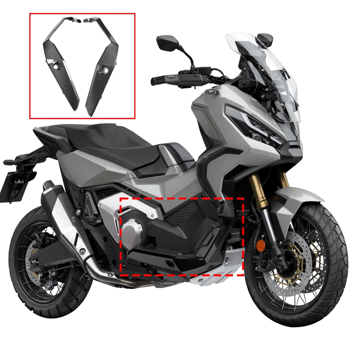 Carbon Belly Pan Side Cover Cowl Guard Fairings Panels For 21 23 Honda X ADV 750