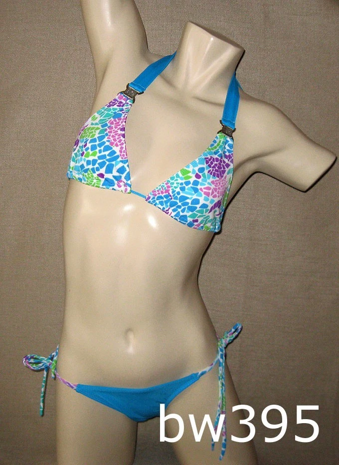 Sexy BLAU & PUNKTE GESTEMPELT Bikini Badeanzug-authentisch brasilianisch hergestellt-neu mit Etikett S - Bild 2 von 4