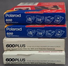 4 Sealed Packs: Polaroid 600 and 600 Plus Film   Expired