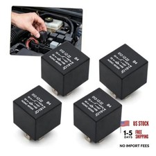 4 PCS Car 5 Pin Relay, 40A 12V Copper Backless Conversion Starting DC Relays,