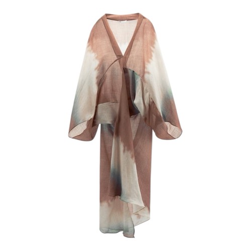 Leinen Kaftan Limited Edition Ombre V Neck Art to Wear Gr. M-L Shibori Modern - Bild 6 von 6