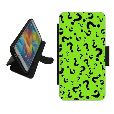 Fragezeichen Muster Handy Hülle Wallet Flip Cover für iPhone Samsung Pixel QUE1