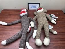 Lot of 3 Sock monkey Plush toys, Maxx  Schylling