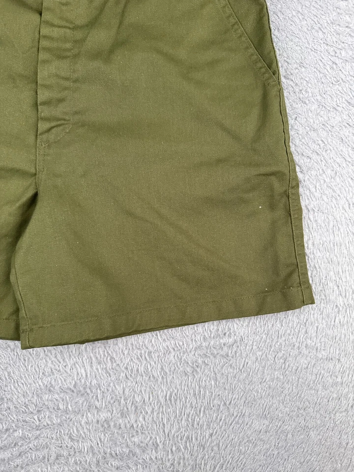 Boy Scouts Shorts Youth 20 Green Cotton Blend Twill Cargo Olive Drab 70s 30x5 - Image 2 of 4