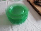Vaseline Glass Uranium Glass Depression Glass Dishes 12 piece