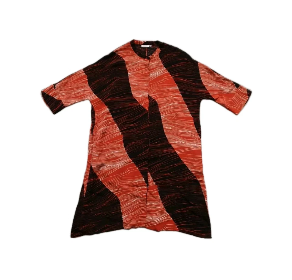 Masai Copenhagen Women Orange Patterned Buttoned Oversized Shift Dress-Size XS. - Image 3 of 4