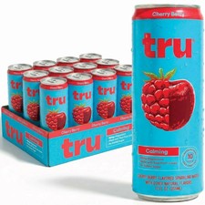 Tru Dream Sparkling Water Cherry Berry 12oz 12 Pack Sleep Relax Seltzer Drink