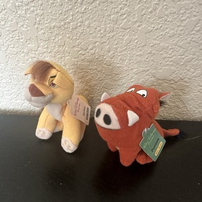 Vtg Walt Disney World Simba Pumbaa Mini Bean Bag Plush Kellogg s Cereal Prize