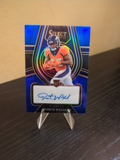 2021 Panini Select Signatures Blue Prizm /75 Javonte Williams Rookie Auto RC