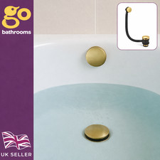 English Gold Bath Waste & Overflow Click Clack Plug Universal Bathroom Drain Kit