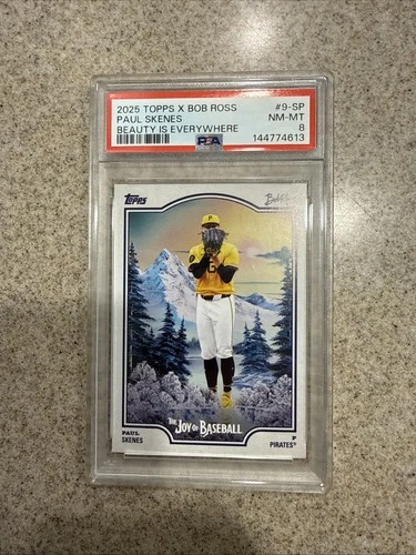 2025 Topps Bob Ross Paul Skenes Beauty Is Everywhere SP - PSA 8