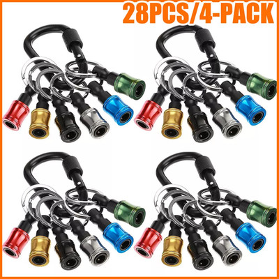 1/4'' Hex Shank Quick-Release Drill Bit Holder   Keychain Screwdriver Bit Set