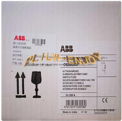 ONE New ABB OS250D03P 1SCA022719R0090 Isolation Switch Fuse 250A
