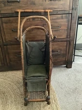 ANTIQUE WICKER ORIOLE CARRIAGE CONVERTIBLE STROLLER HIGHCHAIR