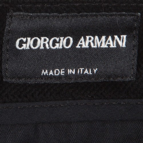 Giorgio Armani Black Velvet Chevron Pattern Pants XL - Picture 5 of 5