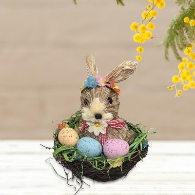 Gewebter Osterhasen Korb Osterkorb Ornament Hase Statue