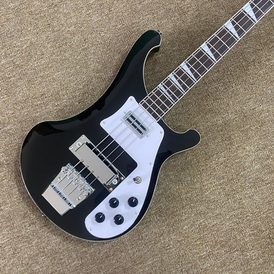 #ad #ad Ship from US RIC Black electric bass guitar 4 string HH pickup silver hardware $289.00