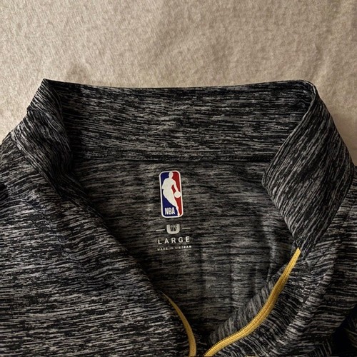 NBA Men's Large Golden State Warriors 1/4 Zip-up Long Sleeve Shirt Gray - Picture 6 of 11