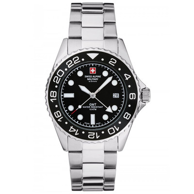 Swiss Alpine Military Black Dial GMT Men's Watch Swiss Made 7052.1137