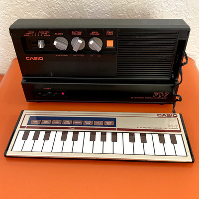 Casio PT-7 Synthesizer Ribbon Keyboard Tested Working Rare Black