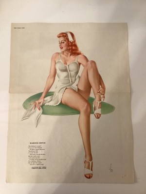 VARGA Girl JUNE 1945  Esquire Mag Gatefold ''WARNING SIGNAL''VARGA Pin Up