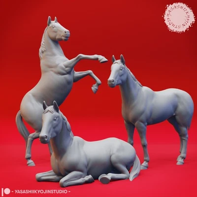 YASASHII KYOJIN STUDIO Horse - 32/54mm Miniature for Tabletop RPGs (DnD, D&D, Pathfinder)