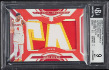 KOBE BUFKIN 2023-24 National Treasures Rookie Jumbo Patch Int'l Red 2/8 BGS 9